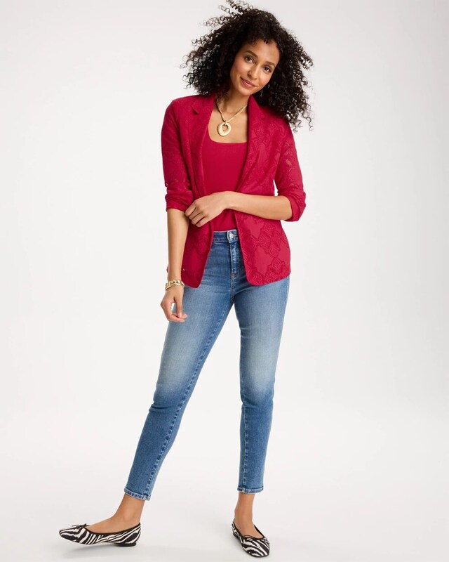 Lace Cutwork Blazer - image 2